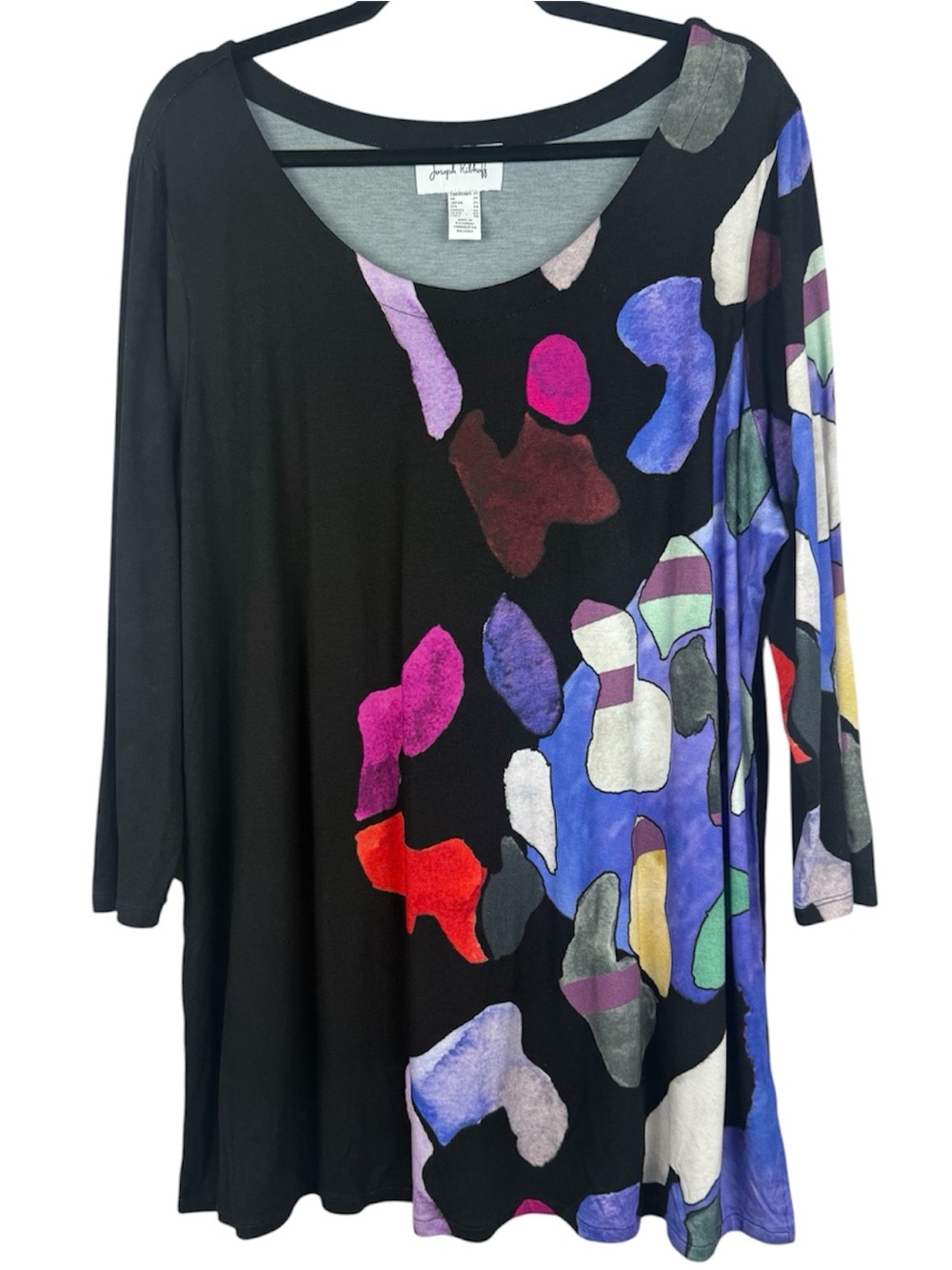 oseph Ribkoff Abstract Watercolor Paint Splatter Tunic Top Plus Size 22